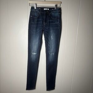 Vigoss Jagger Womens‎ Size 25 Dark Wash Distressed Skinny Jeans Denim